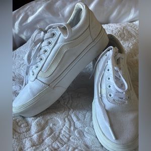 Authentic White Platform Old Skool Vans